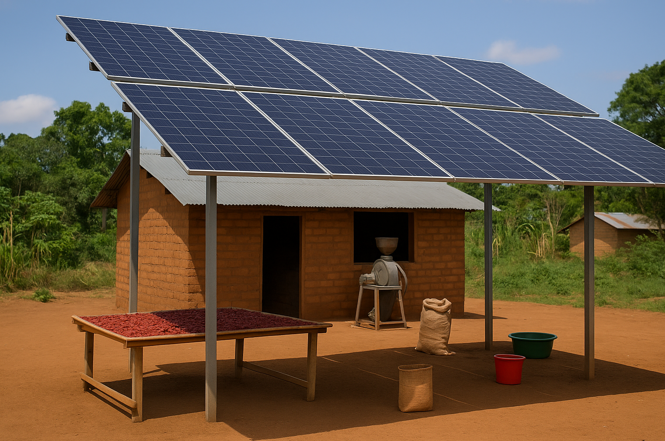Solar powered crop processing